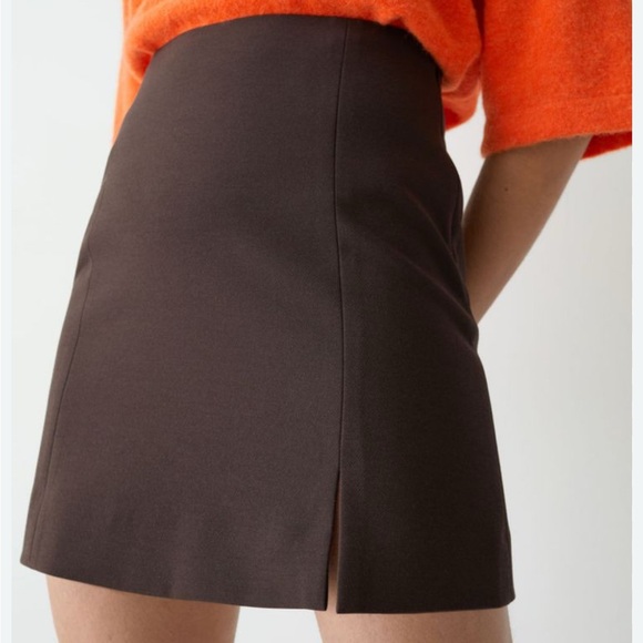 & Other Stories Dresses & Skirts - & Other Stories Brown Mini Skirt with Slit, Size 12, Preowned